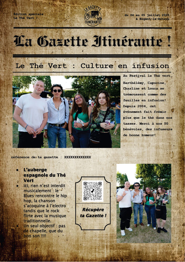 exemple de Gazette imprimée sur place durant l'animation Gazette Itinérante